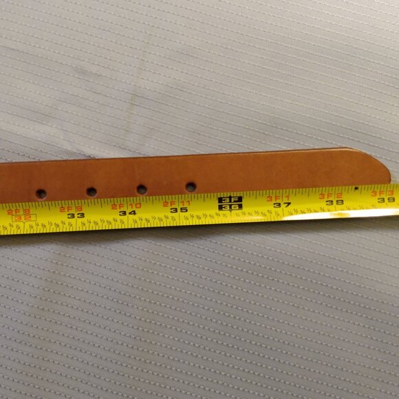 Vtg Tommy Hilfiger Cognac Brown Leather Belt - Sz 34 - Picture 5 of 8